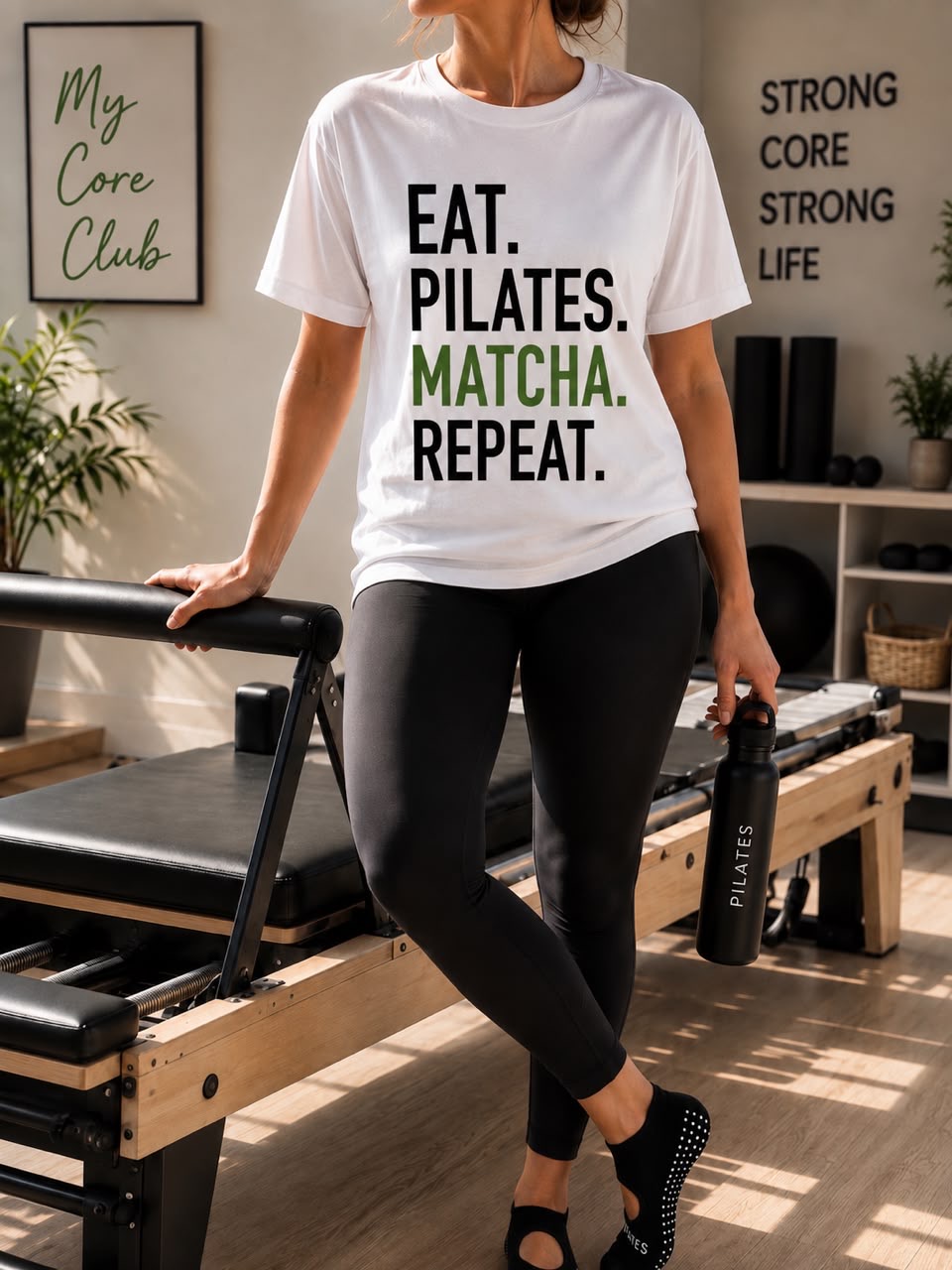 DESIGN 02 — Eat. Pilates. Matcha. Repeat.